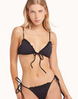 Gaia Black Waffle Bikini Top