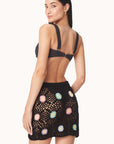 Vivi Black Flowers Crochet Skirt