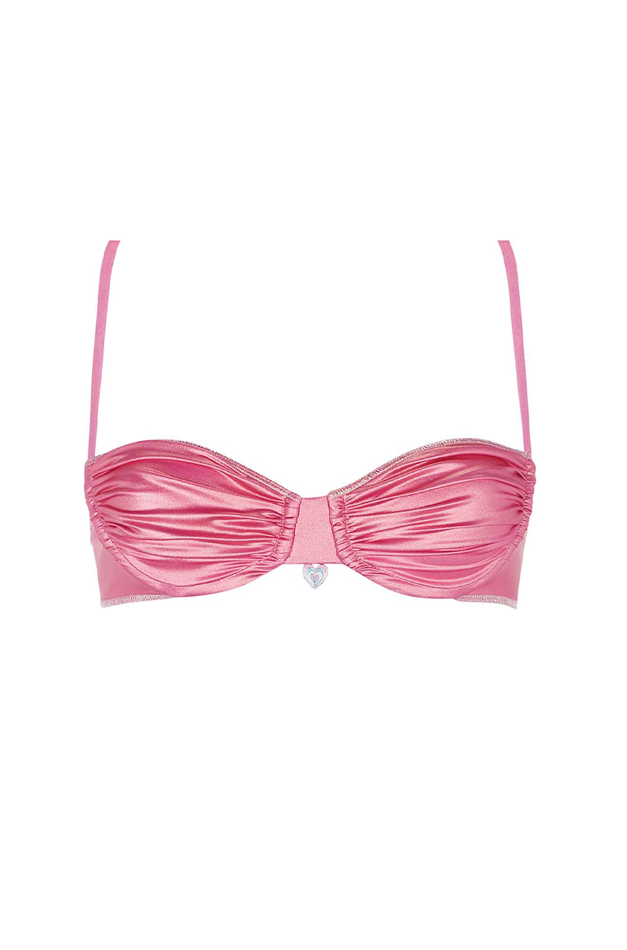 Arabella Metallic Pink Bikini Top
