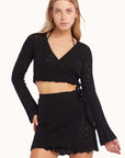 Kaia Black Knitted Skirt