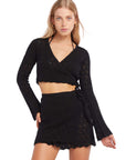 Kaia Black Knitted Skirt