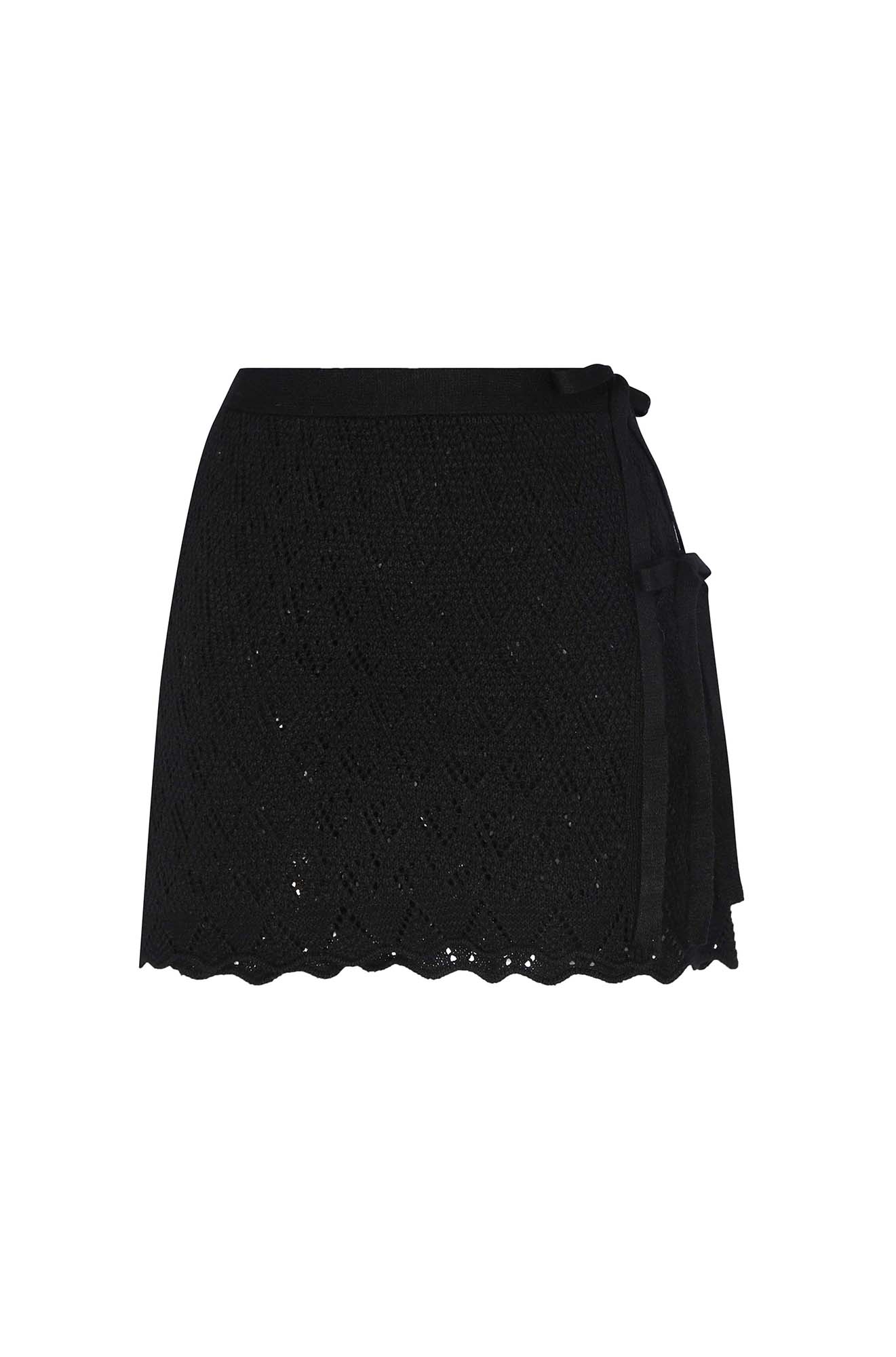 Kaia Black Knitted Skirt