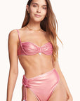 Arabella Metallic Pink Bikini Top