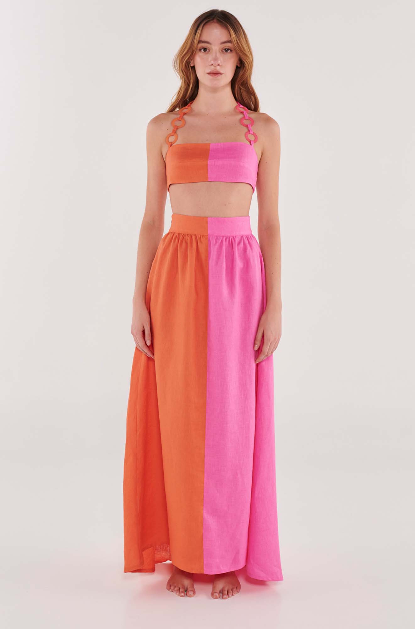 Pink Coast Linen Skirt