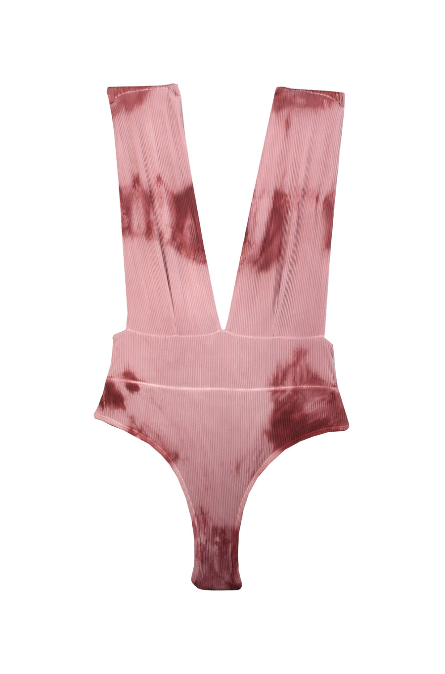 Ribbed one piece hand-dyed in mauve tones.