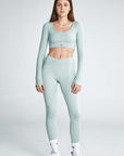 Health is Wealth Legging Polar Blue